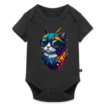 Cute cat - Baby Premium short-sleeve bodysuit - black - Front