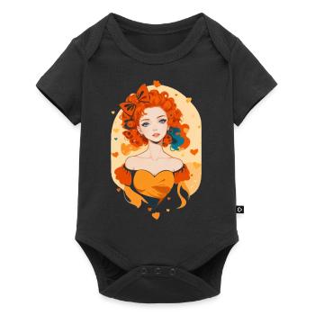 Lady Orange - Baby Premium Kurzarmbody - Schwarz - Vorne