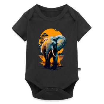 Elephant - Baby Premium short-sleeve bodysuit - black - Front