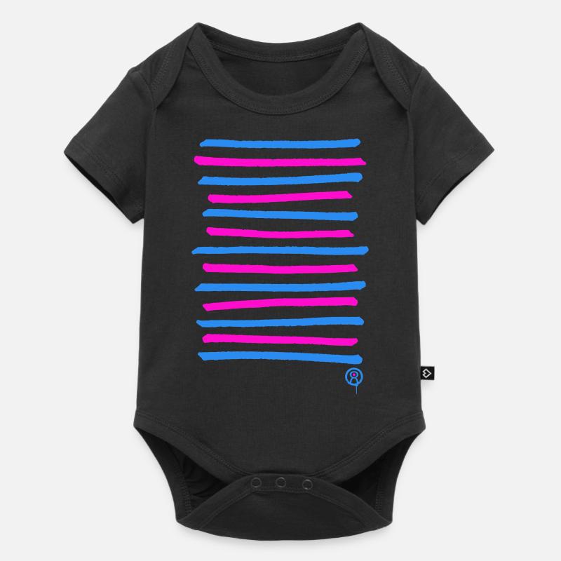 Sprayed graffiti lines, printing color freely selectable - Baby Premium short-sleeve bodysuit - black