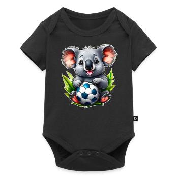 Mignon koala australien avec ballon de football - Body à manches courtes Premium Bébé - noir - Devant
