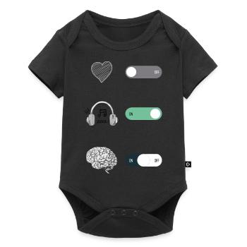 SMARTPHONE-SYMBOL MIT MOBILER TASTE - Baby Premium Kurzarmbody - Schwarz - Vorne