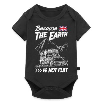 Landy because The Earth Is Not Flat - Baby Premium Kurzarmbody - Schwarz - Vorne