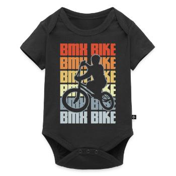 Vintage BMX Fahrrad - Baby Premium Kurzarmbody - Schwarz - Vorne