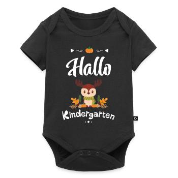 süßes Elch Design mit Herbstmotiven - Baby Premium Kurzarmbody - Schwarz - Vorne
