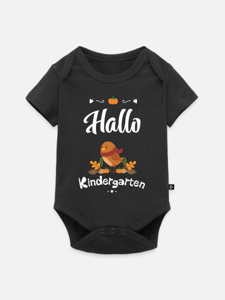 süßes Vogel Design mit Herbstmotiven - Baby Premium Kurzarmbody - Schwarz