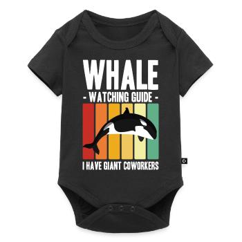 Wale beobachten | Wal Meerestier Meer Geschenke - Baby Premium Kurzarmbody - Schwarz - Vorne