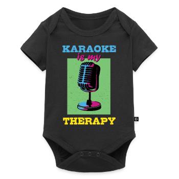 Le karaoké est ma thérapie - Body à manches courtes Premium Bébé - noir - Devant