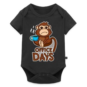 Grumpy Monkey Office-Days Geschenk - Baby Premium Kurzarmbody - Schwarz - Vorne