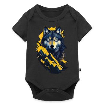 wolf - Baby Premium short-sleeve bodysuit - black - Front