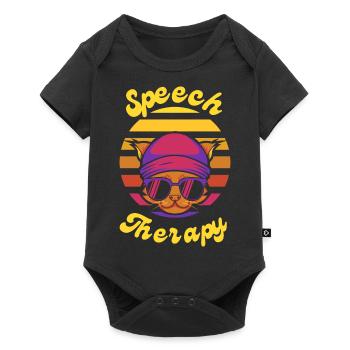 Speech Therapy Cat Speech Language Pathology SLP - Baby Premium short-sleeve bodysuit - black - Front