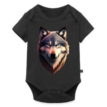 Wolf - Baby Premium short-sleeve bodysuit - black - Front