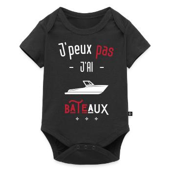 J'peux pas j'ai bâteau - Body à manches courtes Premium Bébé - noir - Devant