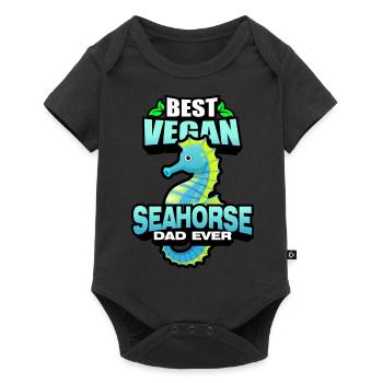 Seepferdchen | Meer Seepferd Tiere Fische Geschenk - Baby Premium Kurzarmbody - Schwarz - Vorne