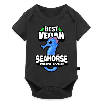 Seepferdchen | Meer Seepferd Tiere Fische Geschenk - Baby Premium Kurzarmbody - Schwarz - Vorne