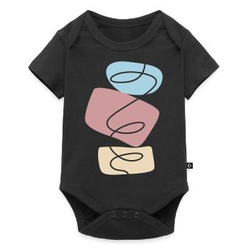 Pierres d’empilage de conception abstraite - Body à manches courtes Premium Bébé - noir - Devant