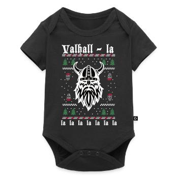 Valhall-la-la-la - Christmas Vikings - Baby Premium short-sleeve bodysuit - black - Front