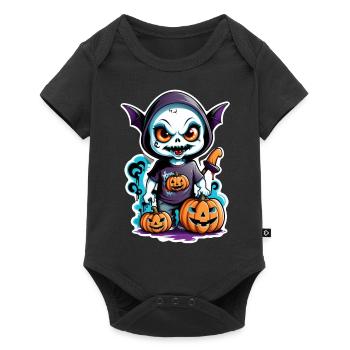 Halloween - Monster with Bat Hat - Baby Premium short-sleeve bodysuit - black - Front