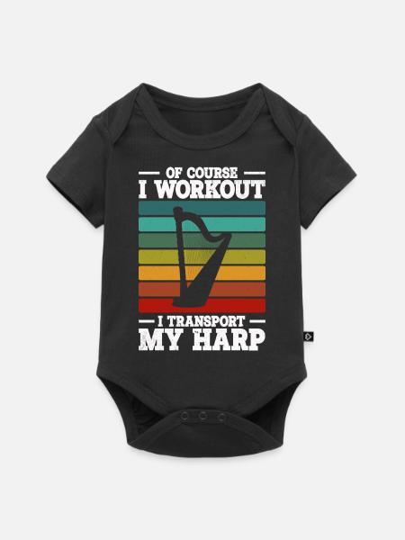 Harfe - Baby Premium Kurzarmbody - Schwarz