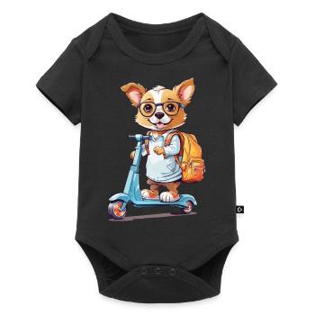 Cute Dog School Beginner School Way Design - Baby Premium short-sleeve bodysuit - black - Front