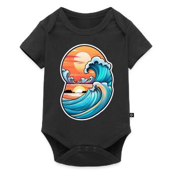 vague - été - vacances - Body à manches courtes Premium Bébé - noir - Devant