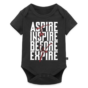 Aspire Avant d’expirer blanc - Body à manches courtes Premium Bébé - noir - Devant