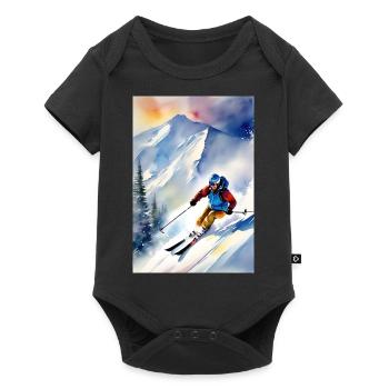 Ski I - Baby Premium Kurzarmbody - Schwarz - Vorne