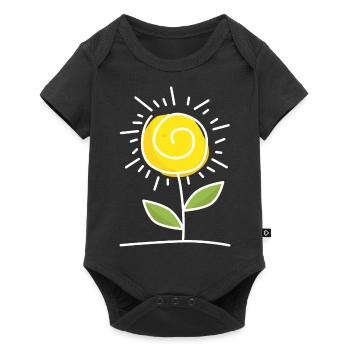 fleur abstraite avec spirale correspondant printemps - Body à manches courtes Premium Bébé - noir - Devant