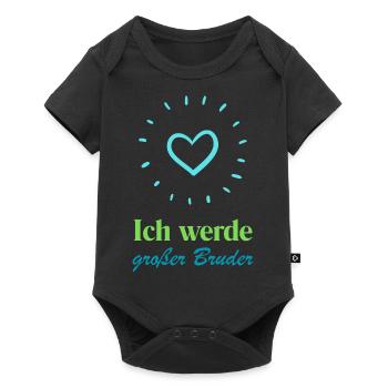 Ich werde großer Bruder von meinem Bruder - Baby Premium Kurzarmbody - Schwarz - Vorne