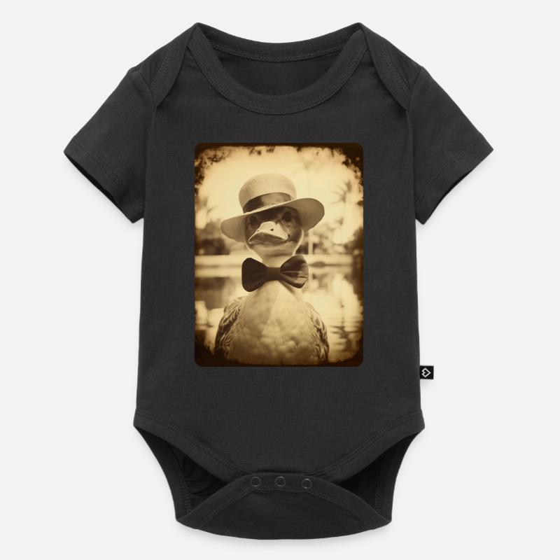 Sir Waddleberry Quackington relaxing at the pool - Baby Premium short-sleeve bodysuit - black