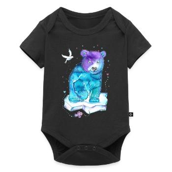Gute Laune Eisbär - Baby Premium Kurzarmbody - Schwarz - Vorne