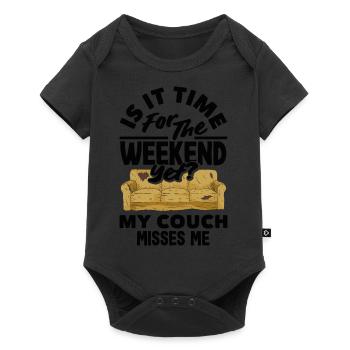 My Couch Misses Me Relaxation - Baby Premium short-sleeve bodysuit - black - Front