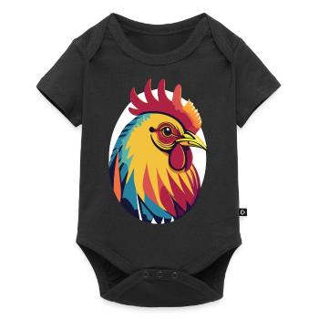 Coq - Poule - Nature - Ecologie - Body à manches courtes Premium Bébé - noir - Devant