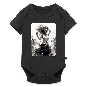 femme dansante détachée et libre - Body à manches courtes Premium Bébé - noir - Devant