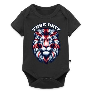 Union Jack UK Flag Lion Face Great Britain King - Baby Premium short-sleeve bodysuit - black - Front
