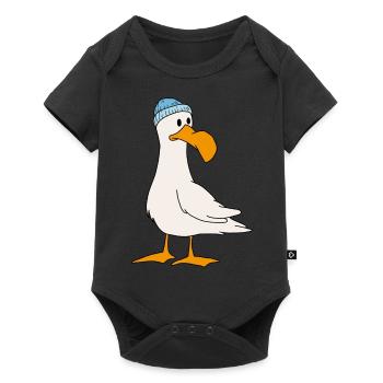 Möwe - Baby Premium Kurzarmbody - Schwarz - Vorne