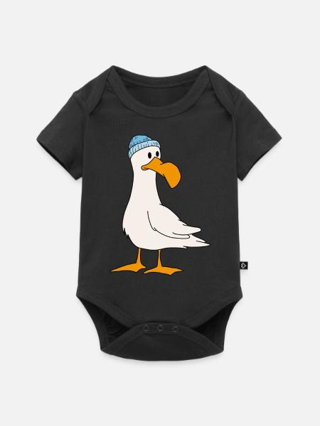 Möwe - Baby Premium Kurzarmbody - Schwarz