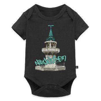 Kriegerbrunnen // Nördlingen // Illustration - Baby Premium Kurzarmbody - Schwarz - Vorne