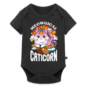 Caticorn - licorne arc en ciel Meowgical - Body à manches courtes Premium Bébé - noir - Devant