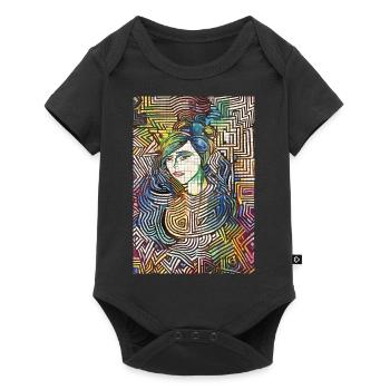 Mosaik Kunstwerk - Baby Premium Kurzarmbody - Schwarz - Vorne