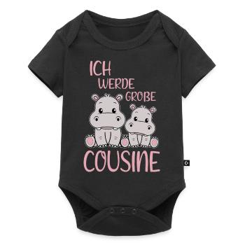 Bald Große Cousine Nilpferde Mädchen Nachwuchs - Baby Premium Kurzarmbody - Schwarz - Vorne
