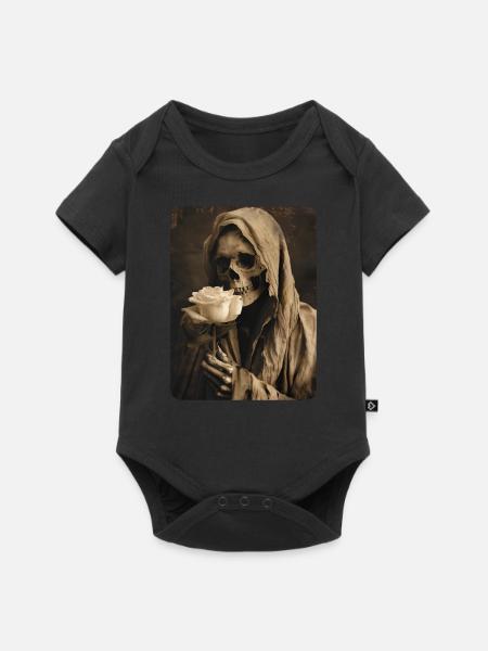 Death with a white rose - Baby Premium short-sleeve bodysuit - black
