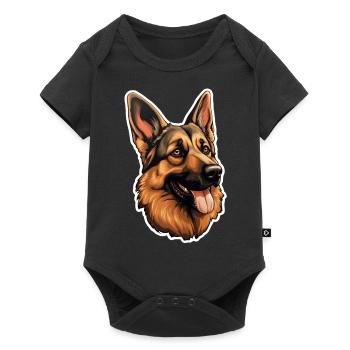 Tête de berger allemand allemand - Body à manches courtes Premium Bébé - noir - Devant