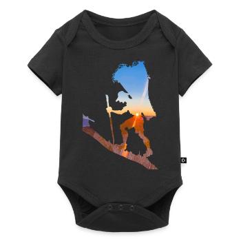 Mann mit Heukorb - Baby Premium Kurzarmbody - Schwarz - Vorne