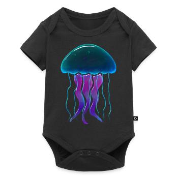 Méduse lumineuse - Body à manches courtes Premium Bébé - noir - Devant