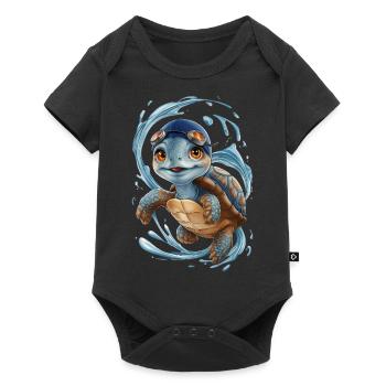Héroïne de la natation Tortue - Body à manches courtes Premium Bébé - noir - Devant