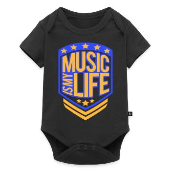 La musique est ma vie Musik ist mein Leben liebe spruch - Body à manches courtes Premium Bébé - noir - Devant