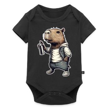 Capybara pulvérise des graffitis - Body à manches courtes Premium Bébé - noir - Devant
