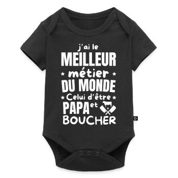 PAPA BOUCHER - Body à manches courtes Premium Bébé - noir - Devant
