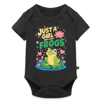 Juste une fille qui aime les grenouilles - Body à manches courtes Premium Bébé - noir - Devant